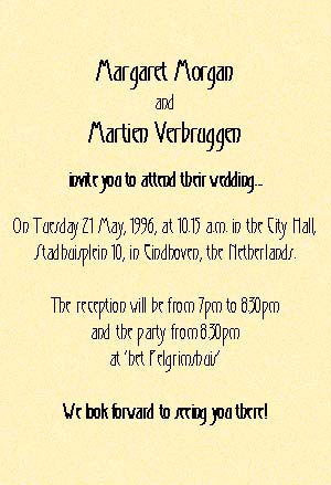 The english text of the invitation